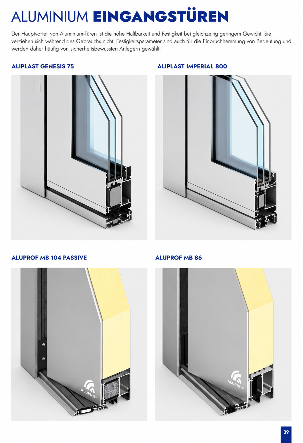 Aluminium Eingangstüren