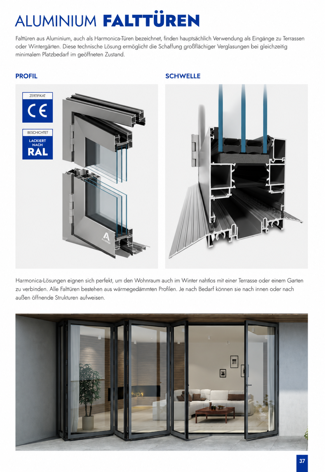 Aluminium Falttüren